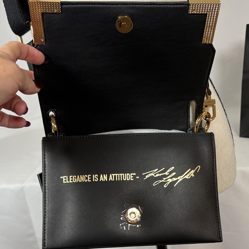 Karl Lagerfeld Black Embellished Crossbody Bag - Picture 8 of 10